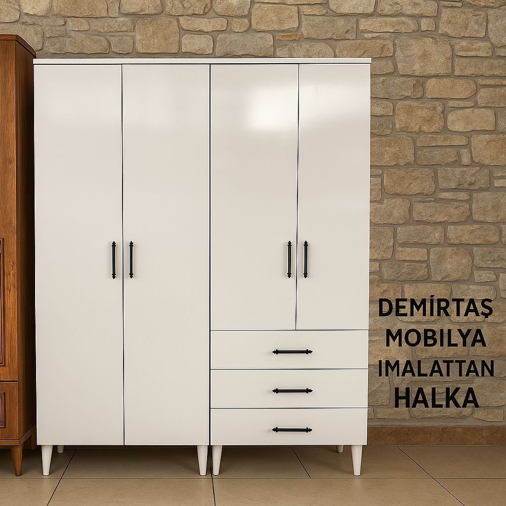 4 KAPAKLI ELBİSE DOLABI